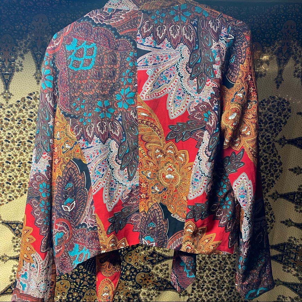 Colorful vintage vibes blazer/wrap shirt